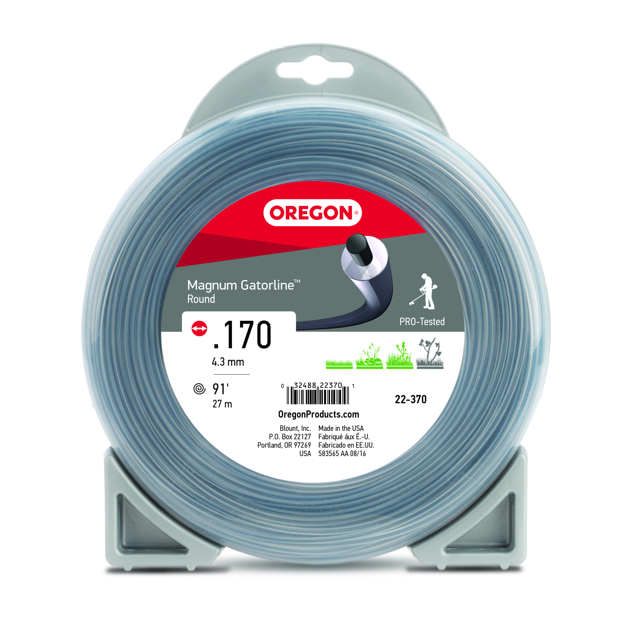 Oregon, Magnum Gatorline Trimmer Line, Line Diameter 0.17 in, Line Length 92 ft, Model# 22-370